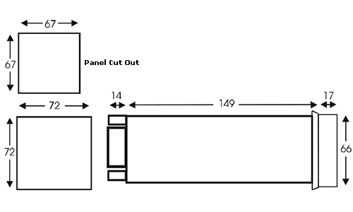 ADW15 Load Cell Panel Meter Outline Drawing