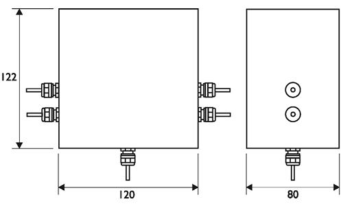 AMLJBNA Load Cell Junction Box Outline Drawing