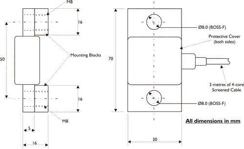 BOSS-F Load Cell Outline Drawing