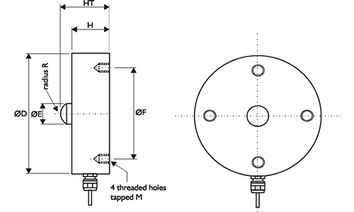 CBES Button Load Cell Outline Drawing