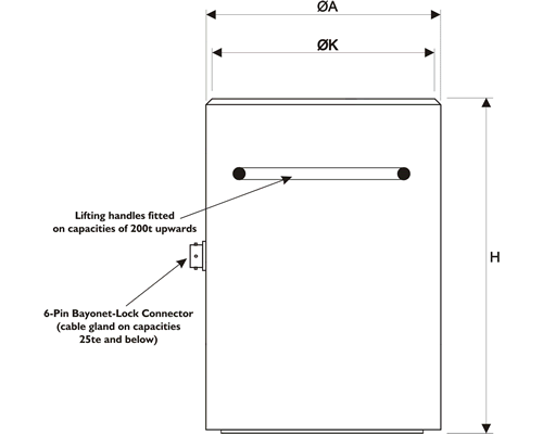 CCD-0.1% High Accuracy Column Load Cell Outline Drawing