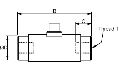 DBCL In-Line Column Load Cell Outline Drawing