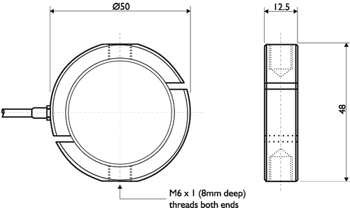 DBCR Miniature S-Beam Load Cell Outline Drawing