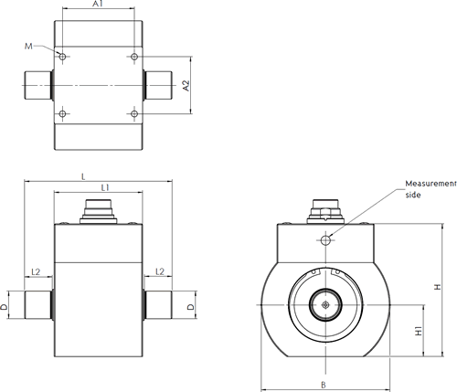 DRBK Low-Cost Rotary Torque Sensor Outline Drawing