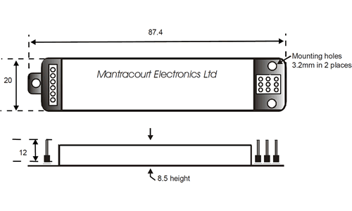 DSC Strain Gauge Load Cell Converter Outline Drawing