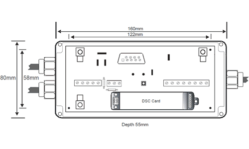 DSJ1 Strain Gauge Load Cell Digitiser Mounting Module Outline Drawing
