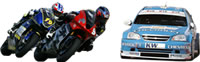 Racing Motorbikes and Racing Saloon Car