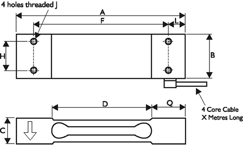 OBUG Single Point Load Cell Outline Drawing