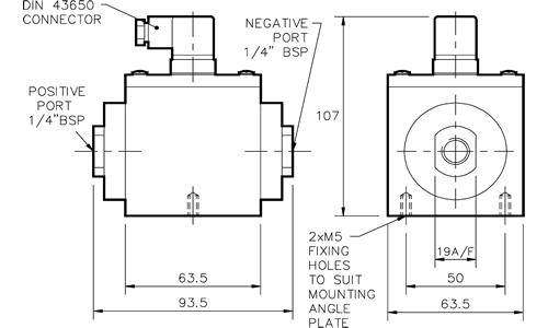 PR3200 Wet/Wet Differential Pressure Transmitter Outline Drawing