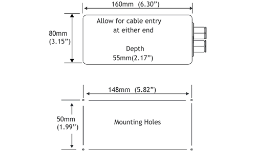 SERIALDIS Serial Input LED Display Outline Drawing