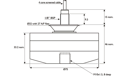 STALC3 Submersible Load Cell Outline Drawing