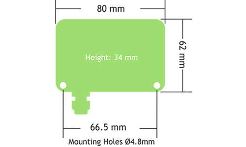 T24-ACMi Miniature Wireless Telemetry Acquisition Connectivity Module Outline Drawing