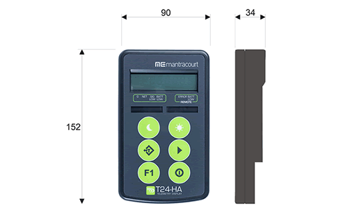 T24-HA Advanced Handheld Wireless Indicator Outline Drawing