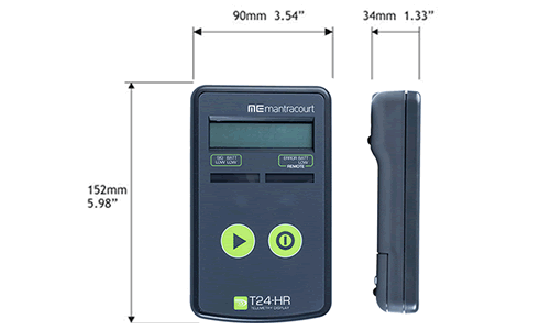 T24-HR Roaming Handheld Wireless Indicator Outline Drawing