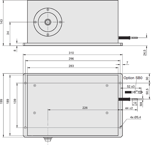 WS7.5 Long Range Cable Extension Transducer Outline Drawing