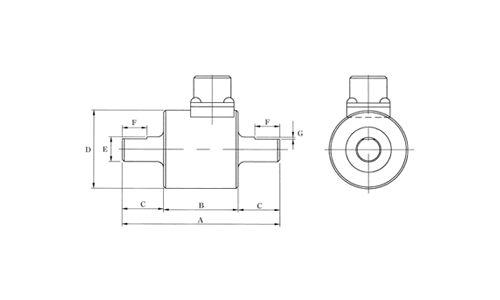 YDNS Miniature Reaction Torque Sensor Outline Drawing