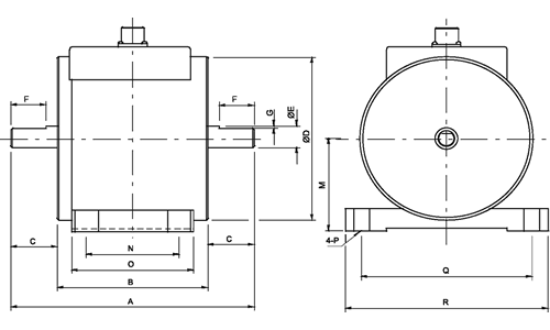 YDSA Miniature Torque Transducer Outline Drawing